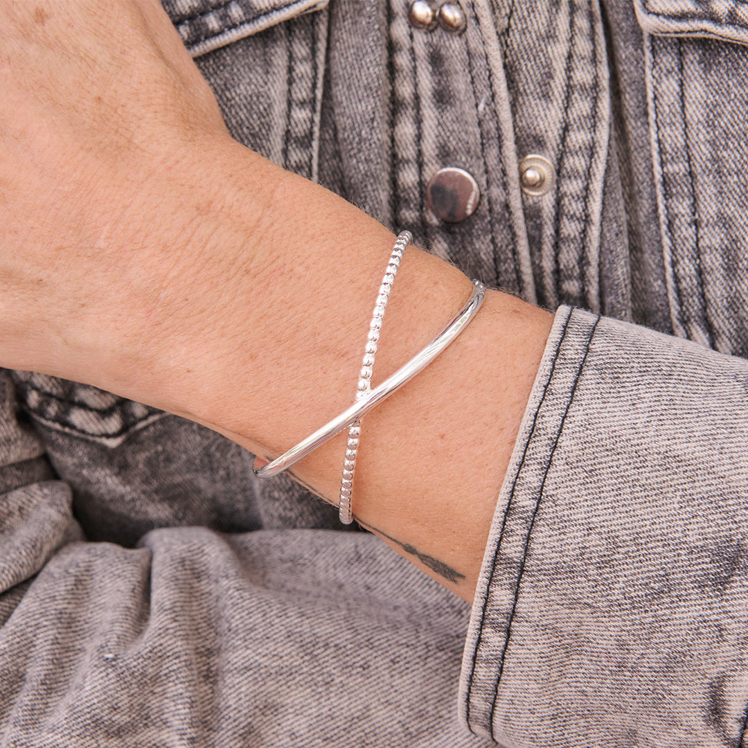 Criss Cross - Silverarmband